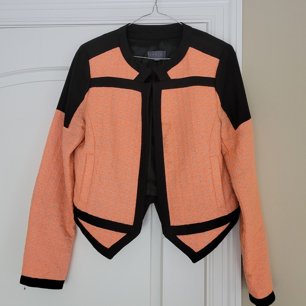 Sheike Ladies Jacket size 6 (8 European) black & orange